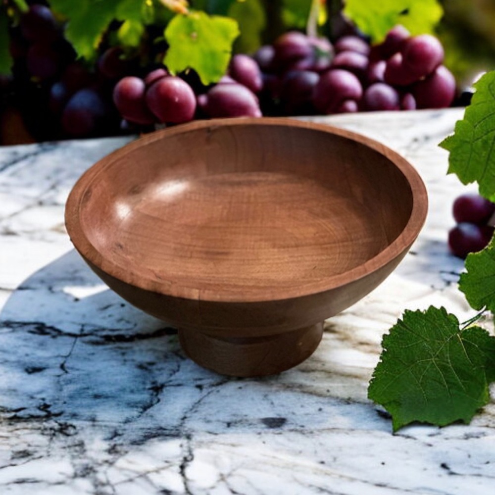 Beautiful Wood Pedestal Bowl